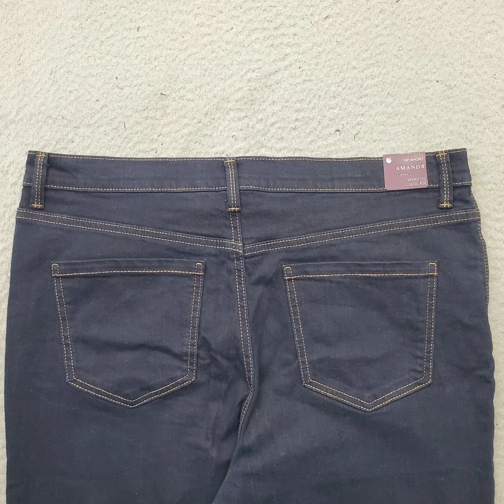 Gloria Vanderbilt Amanda Tapered Leg Jeans Womens 16P Blue Denim Classic Rise
